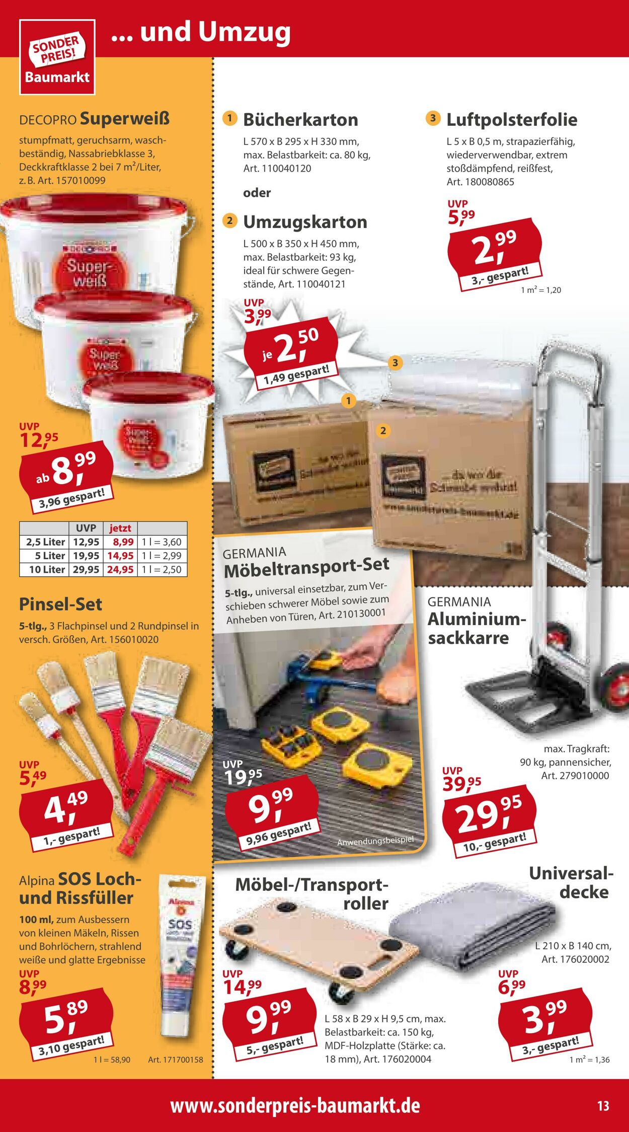 Prospekt Sonderpreis Baumarkt 31.08.2024 - 06.09.2024