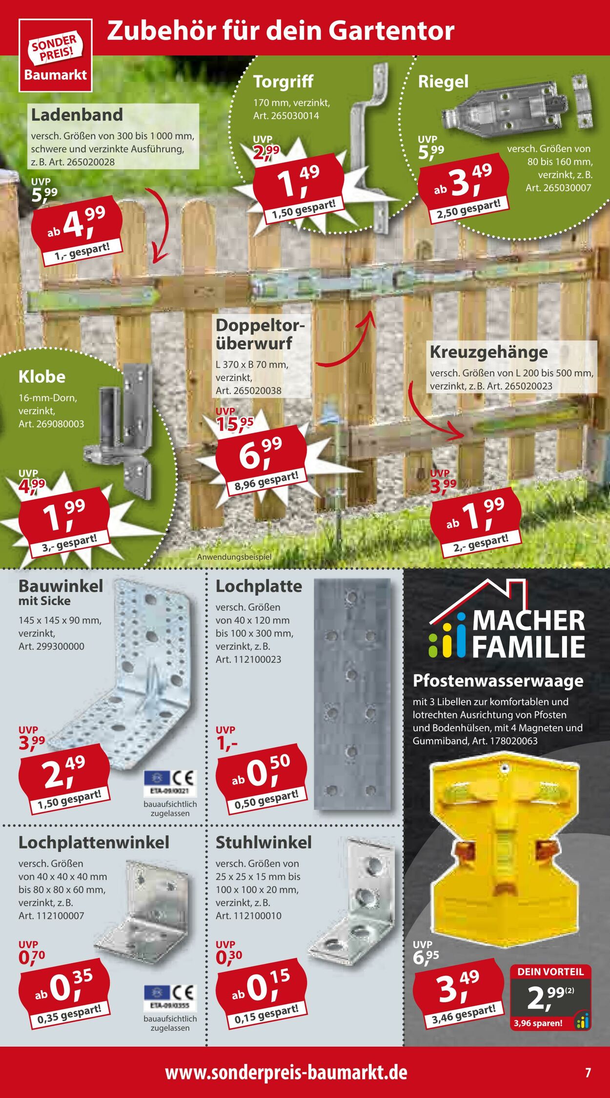 Prospekt Sonderpreis Baumarkt 31.08.2024 - 06.09.2024