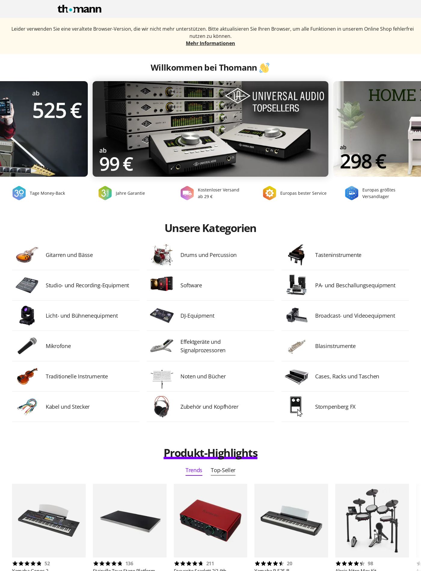 Thomann Wöchentliche Prospekte