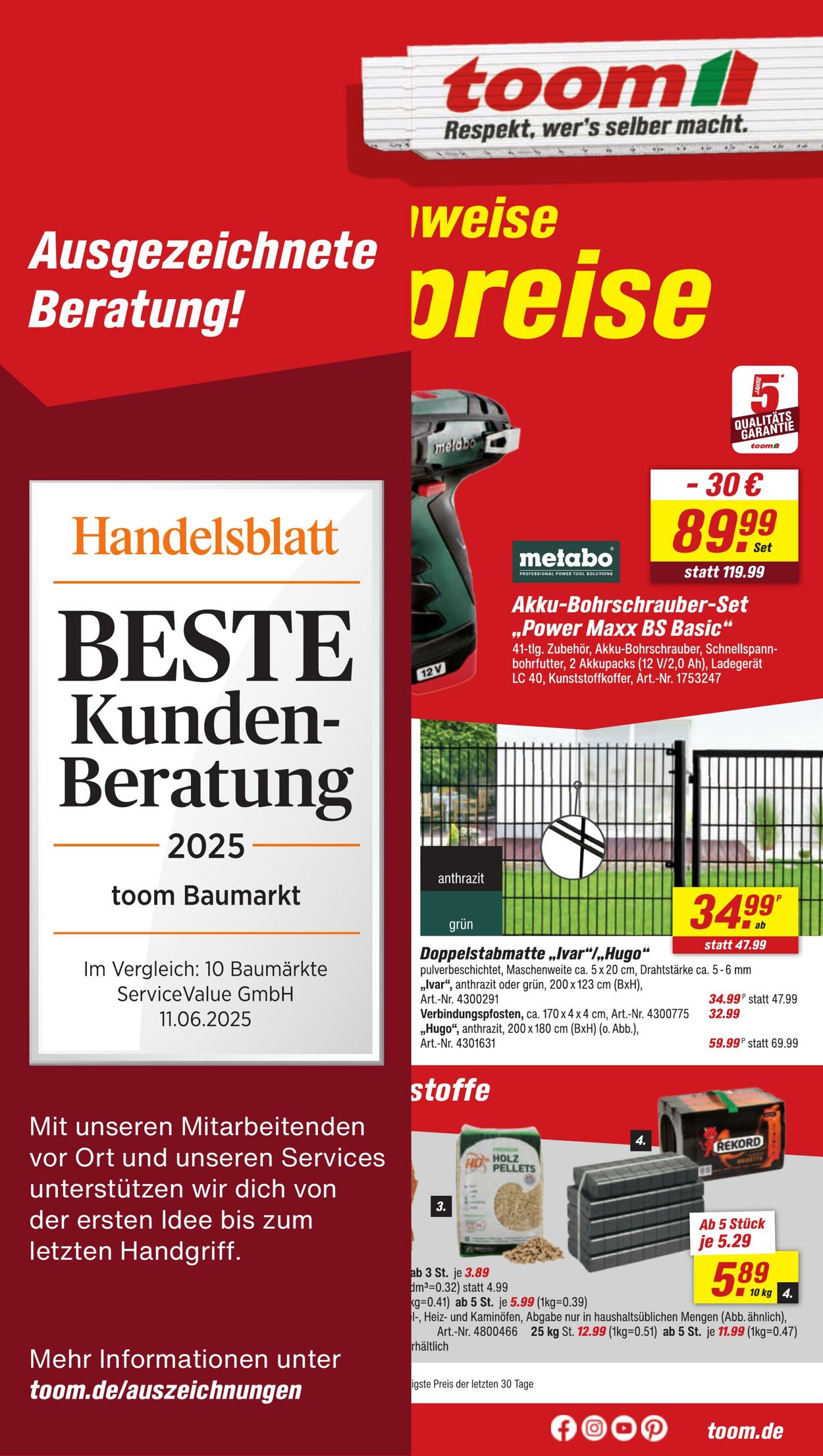 Prospekt Toom Baumarkt 25.08.2025 - 01.09.2025