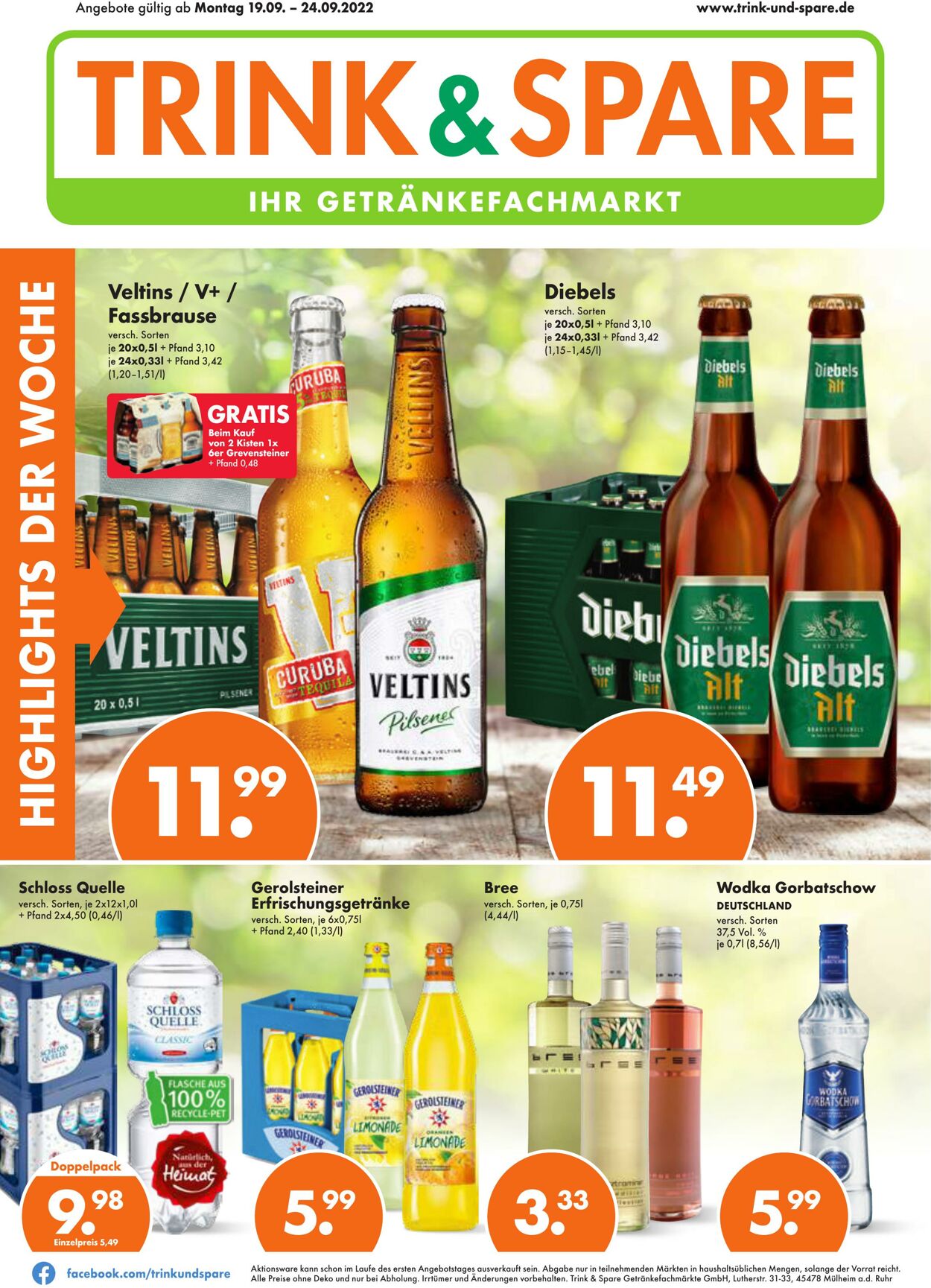 Prospekt Trink-und-Spare 19.09.2022 - 24.09.2022