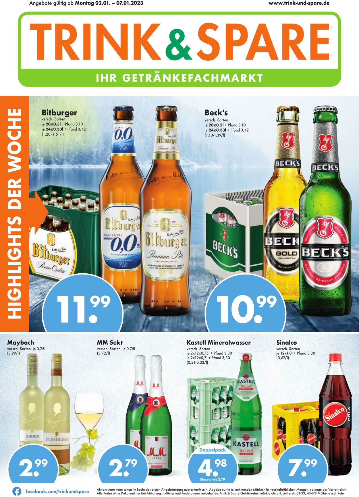 Prospekt Trink-und-Spare 02.01.2023 - 07.01.2023