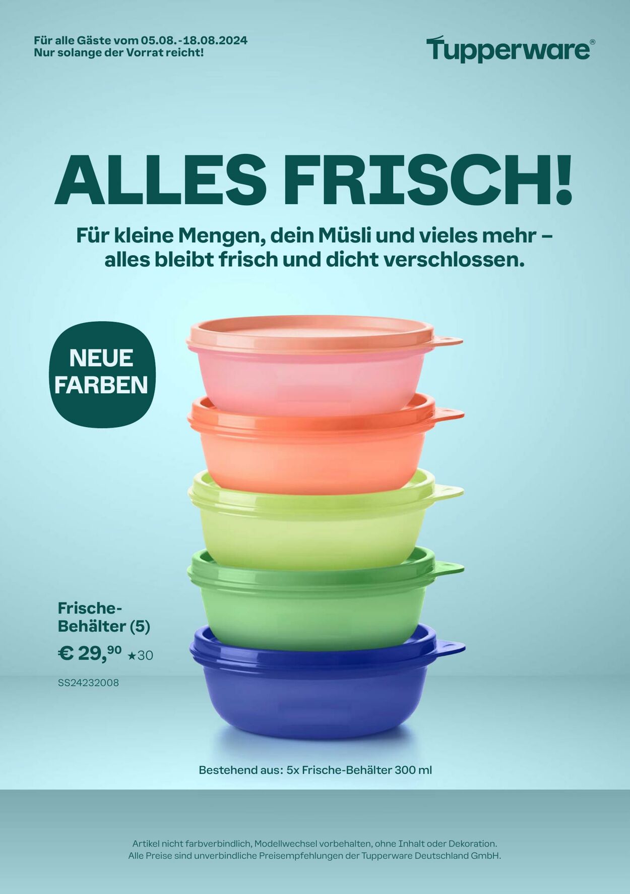 Prospekt Tupperware 05.08.2024 - 18.08.2024