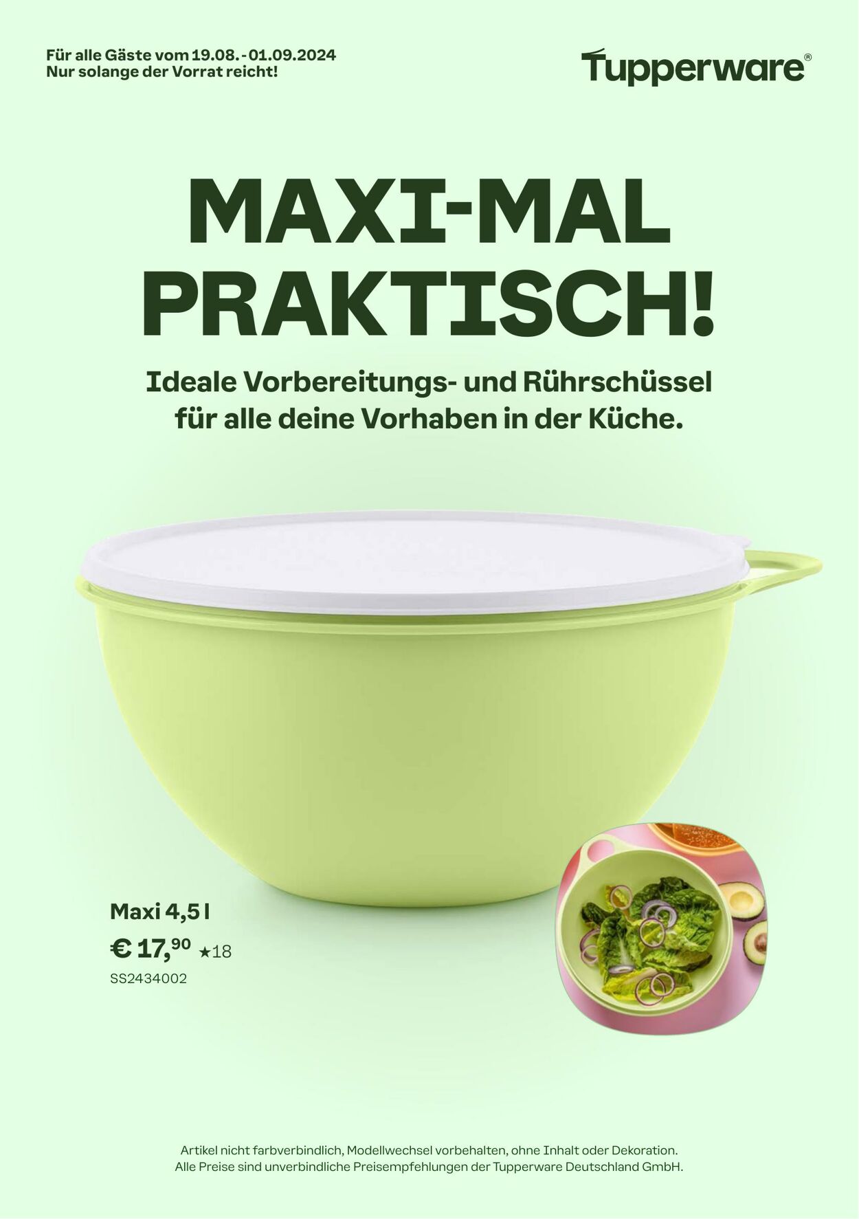 Prospekt Tupperware 19.08.2024 - 01.09.2024