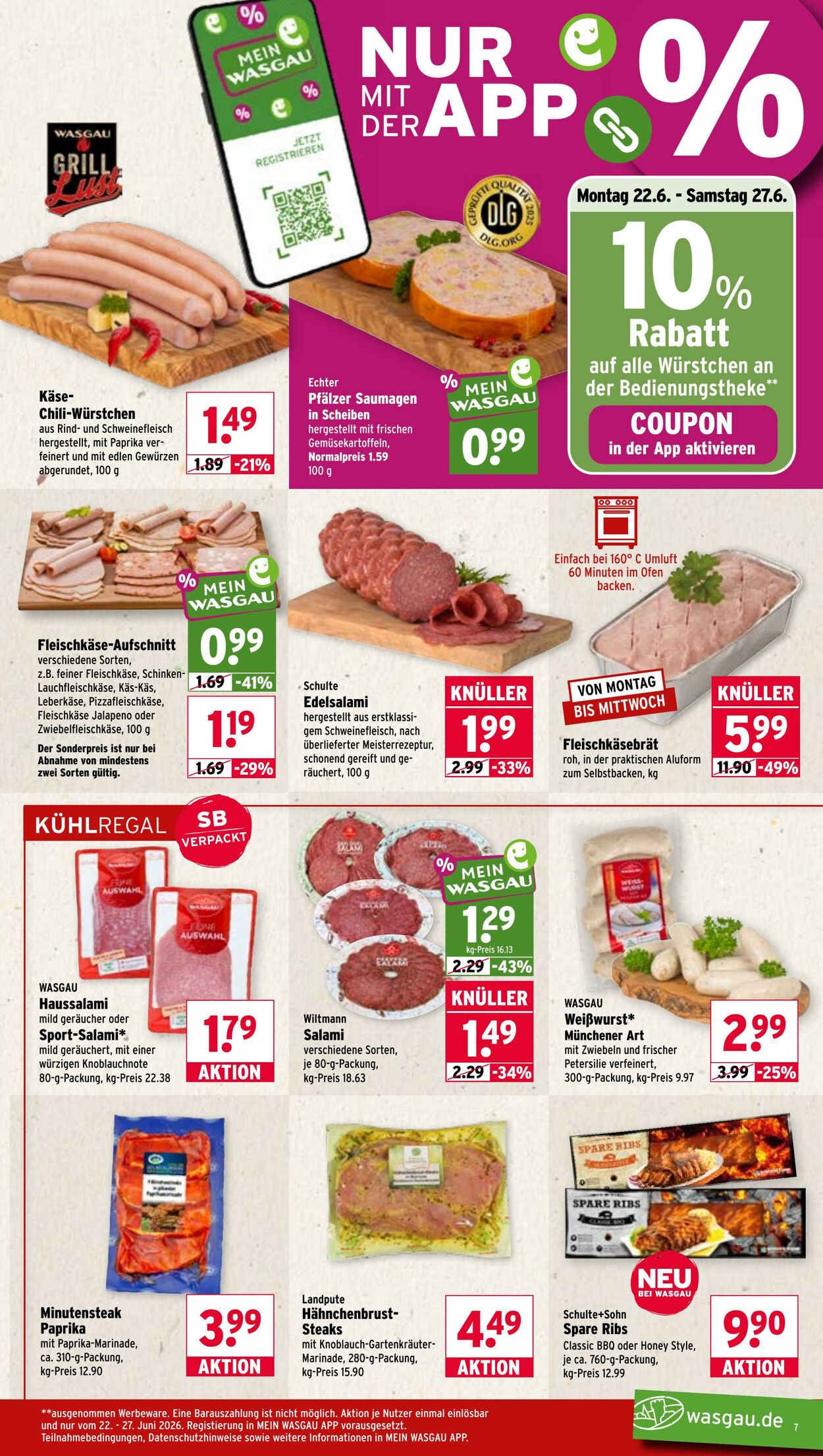 Prospekt Wasgau 22.06.2026 - 27.06.2026
