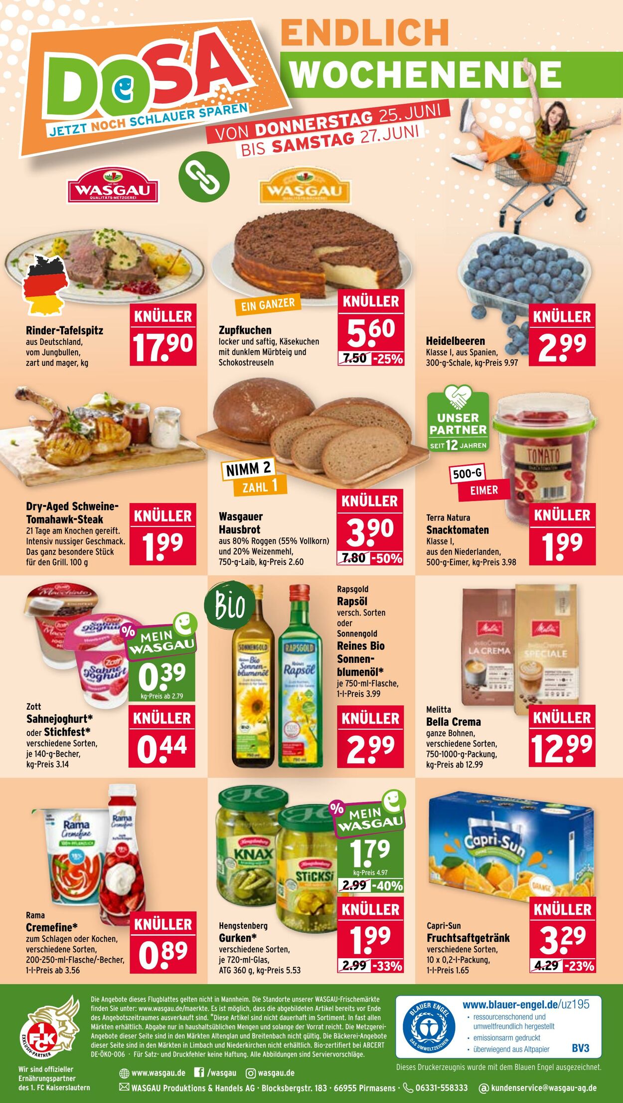 Prospekt Wasgau 15.06.2026 - 20.06.2026