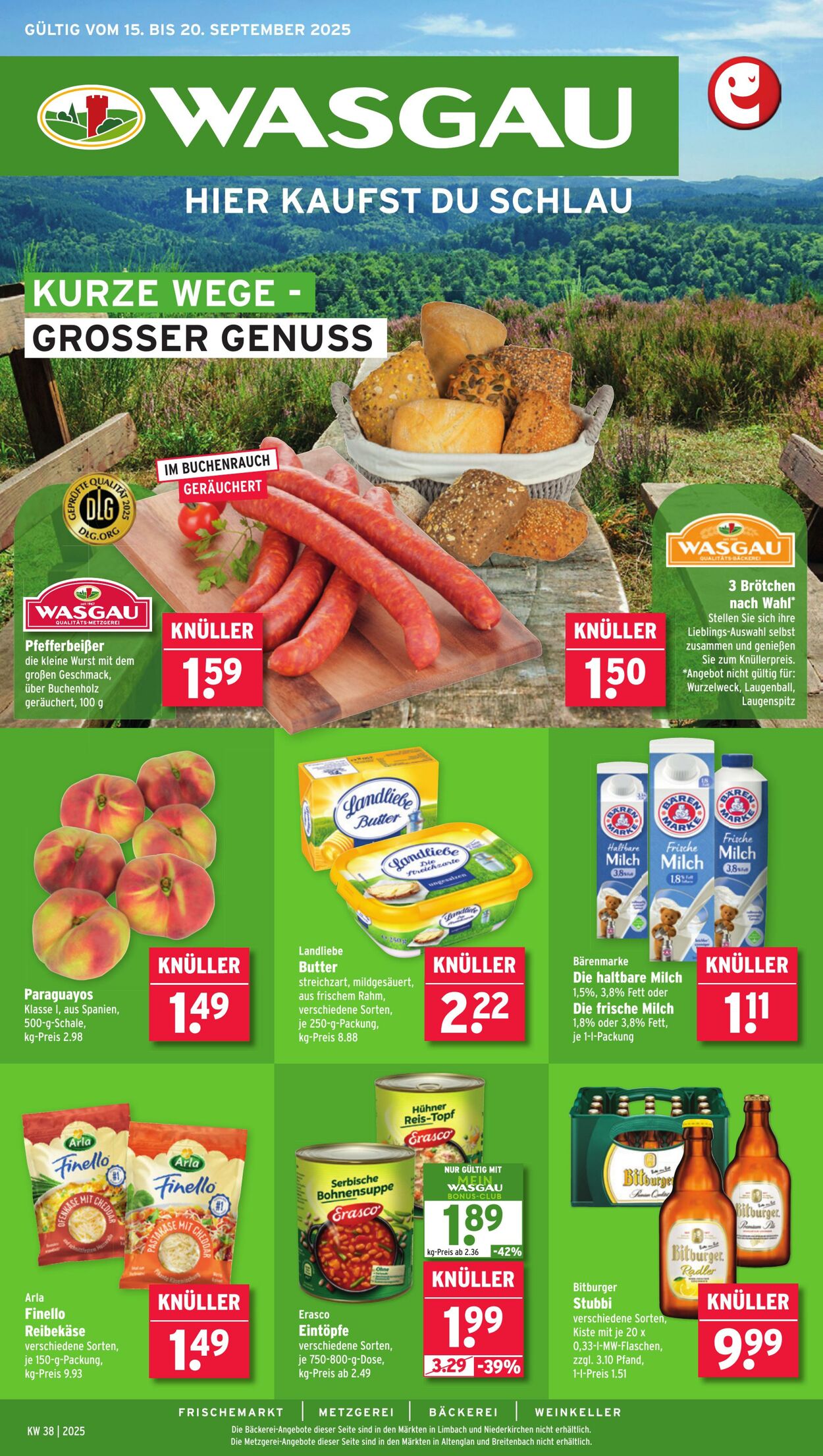 Prospekt Wasgau 15.09.2025 - 20.09.2025
