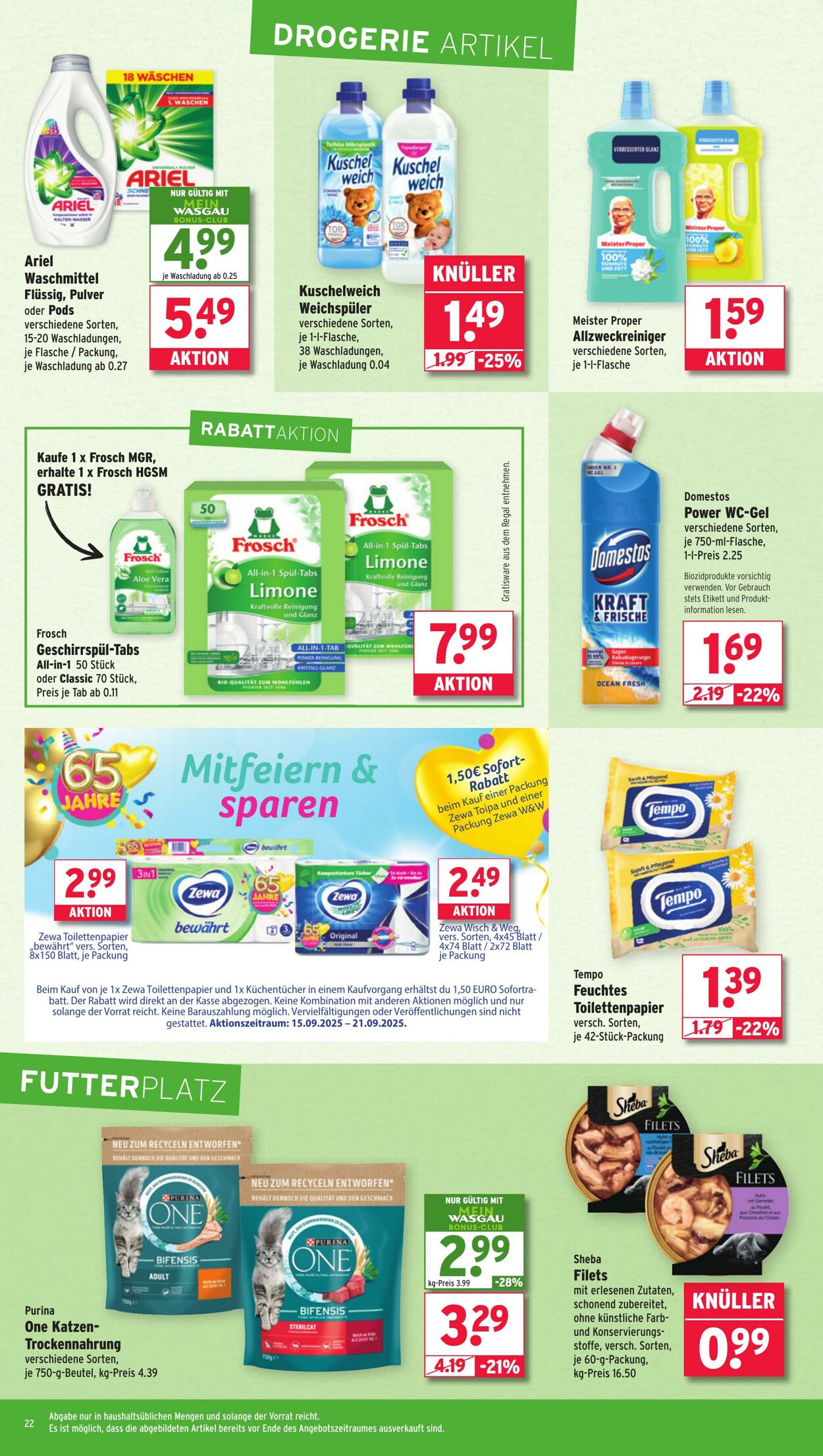 Prospekt Wasgau 15.09.2025 - 20.09.2025