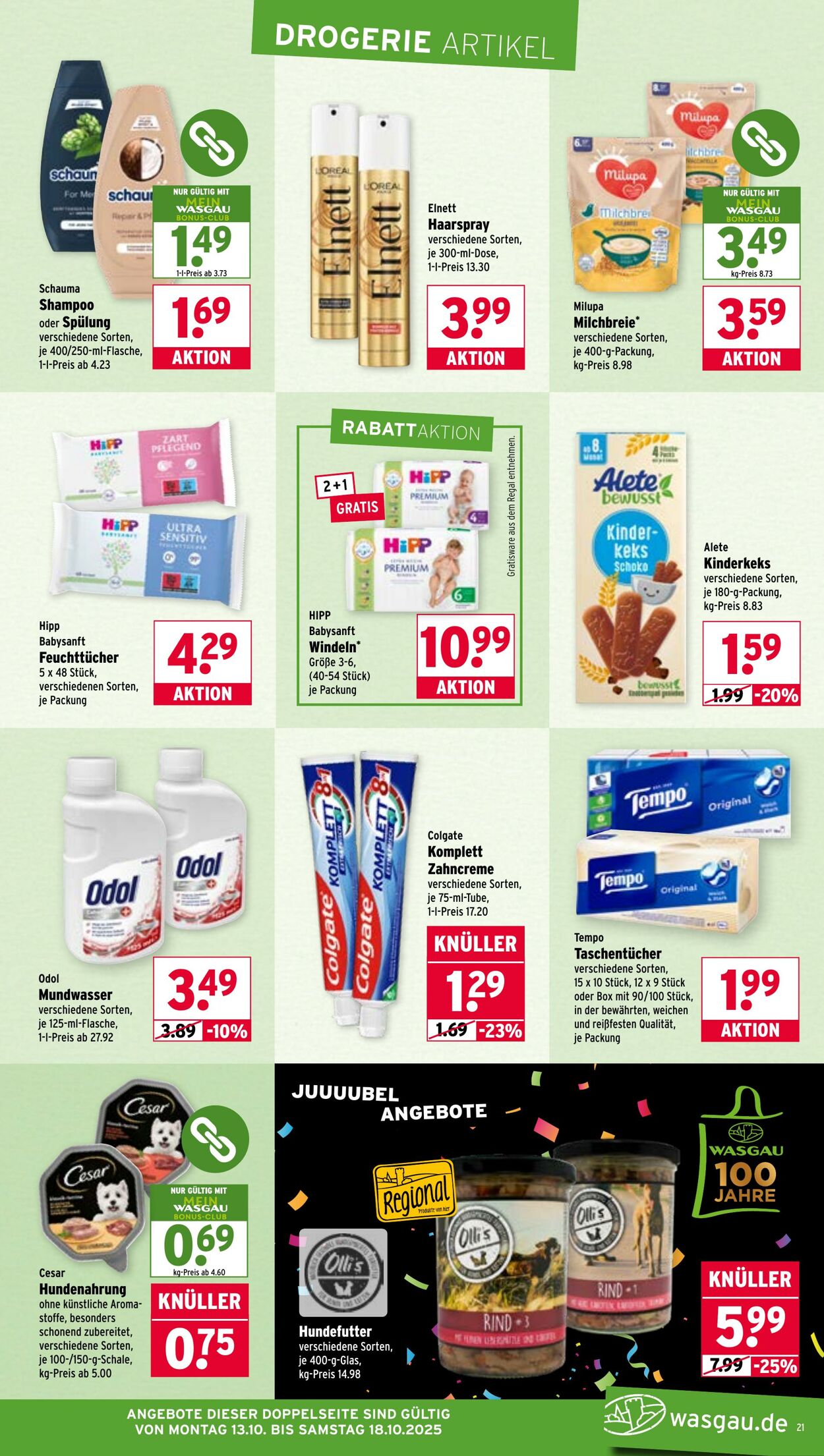 Prospekt Wasgau 13.10.2025 - 18.10.2025