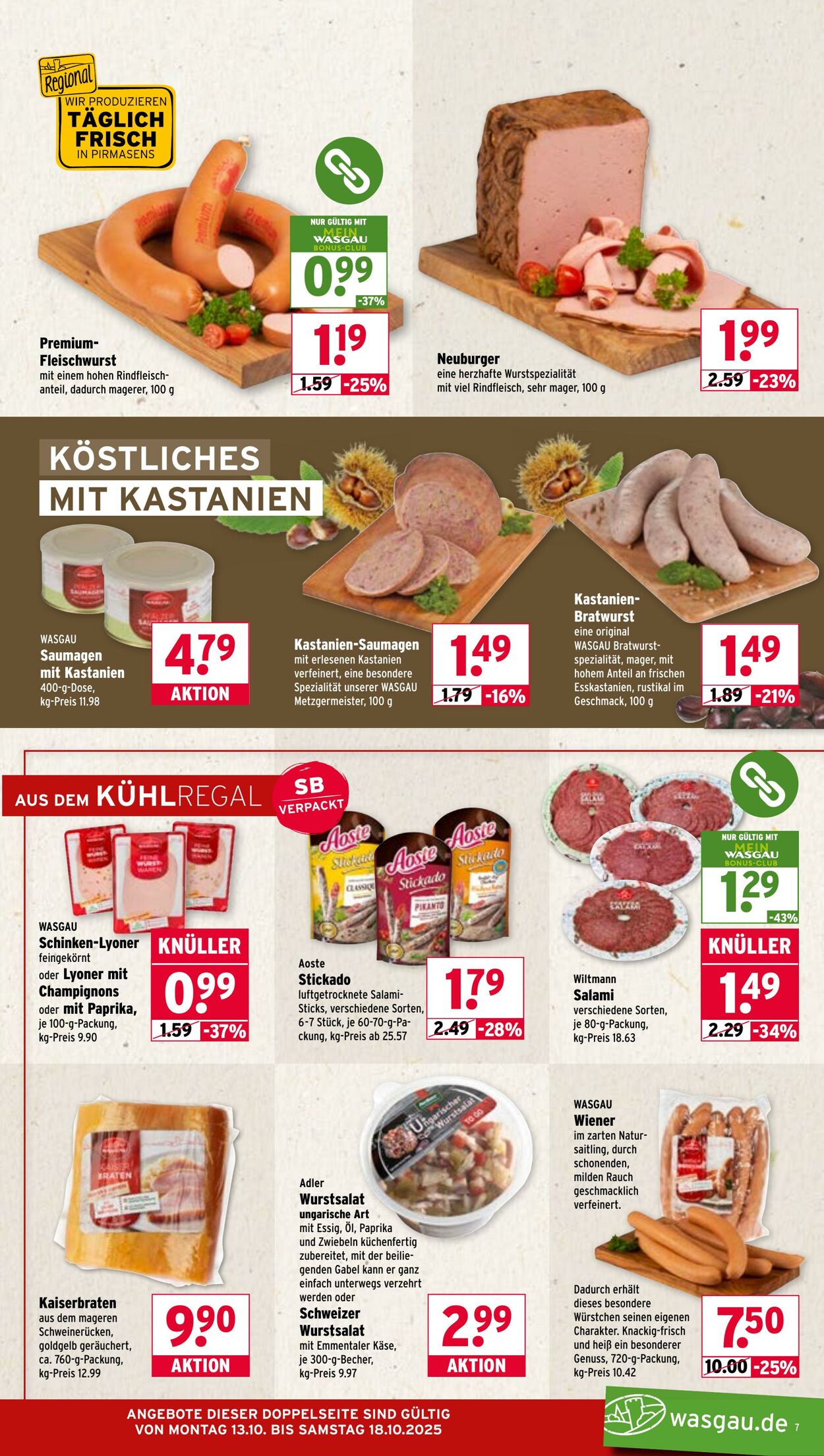 Prospekt Wasgau 13.10.2025 - 18.10.2025