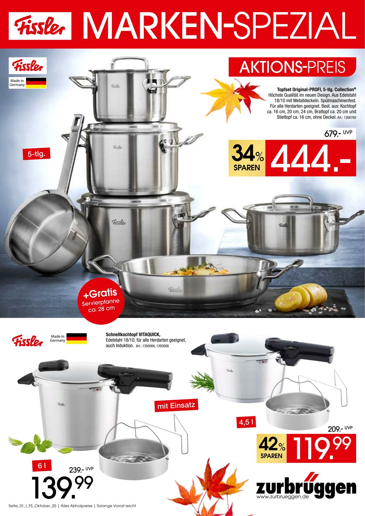 Prospekt Zurbrüggen 02.10.2025 - 31.10.2025
