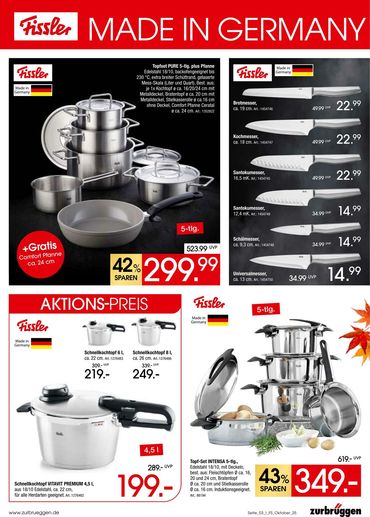 Prospekt Zurbrüggen 02.10.2025 - 31.10.2025